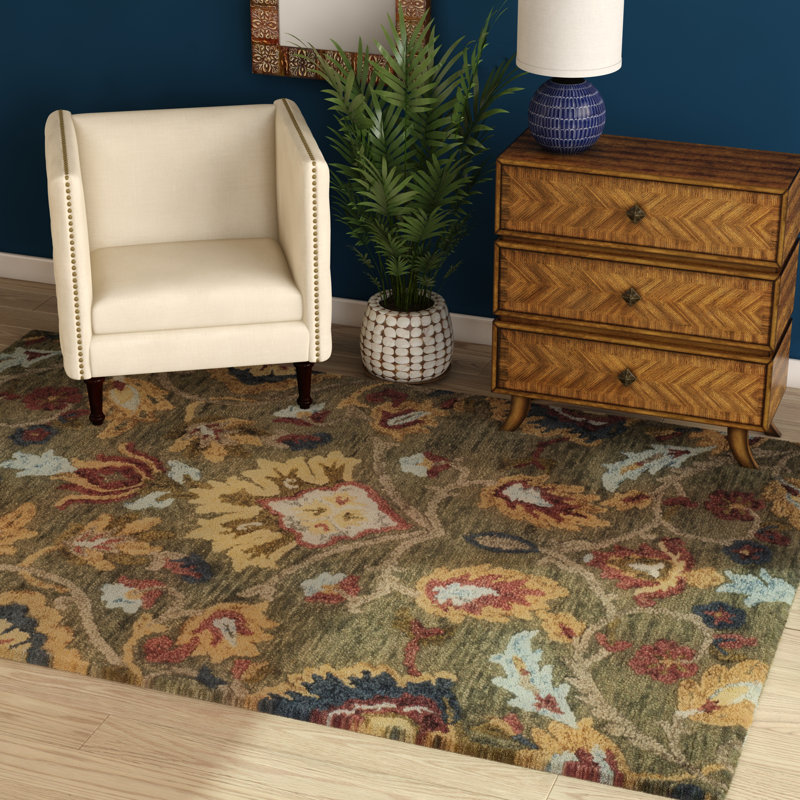 Bloomsbury Market Elford HandTufted Wool Green Area Rug & Reviews